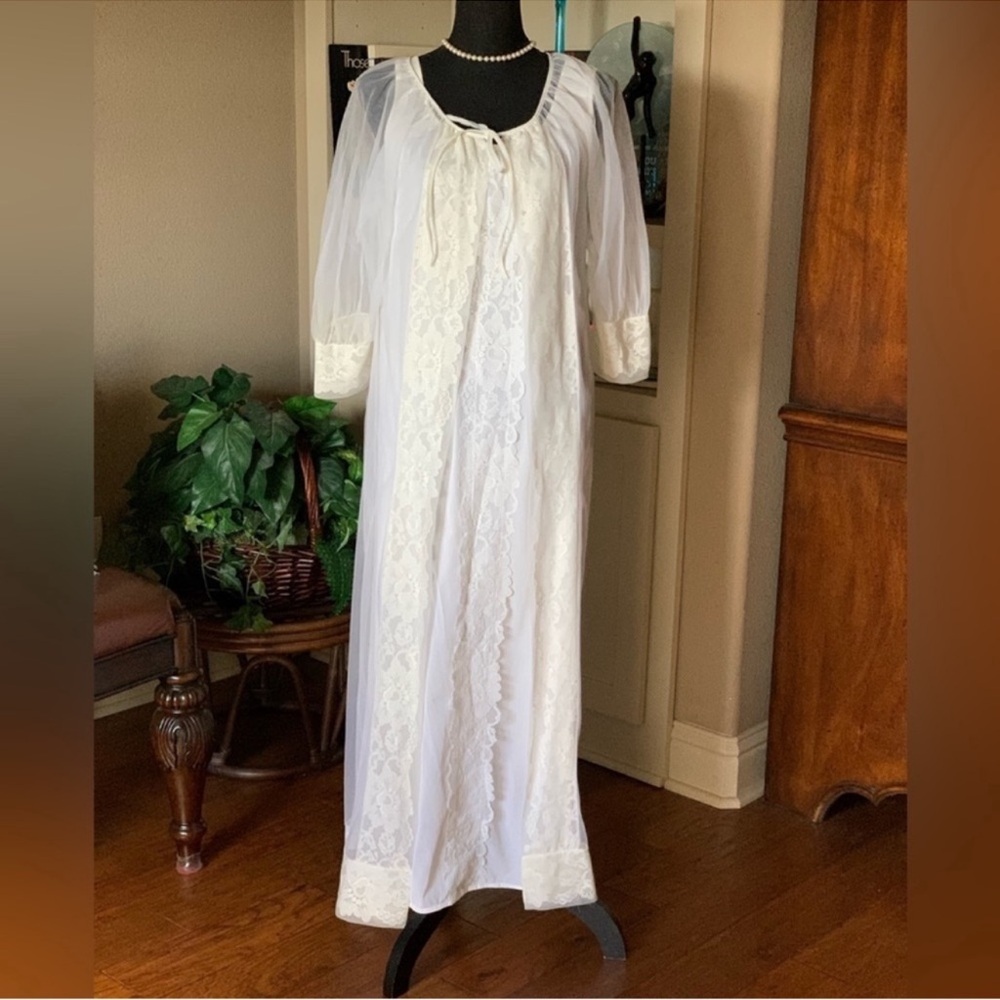 Vintage Nylon Nightgown and Robe Set